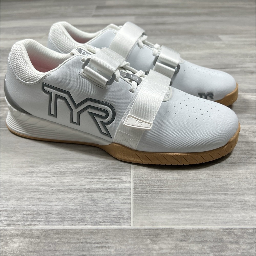 TYR L-1 Lifter Men's 11 Weight Training Powerlifting Gym Shoes White Silver NWOB